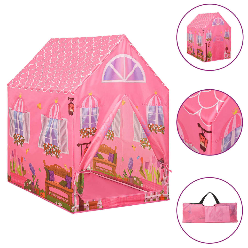 Tente de jeu pour enfants avec 250 balles 69x94x104 cm rose