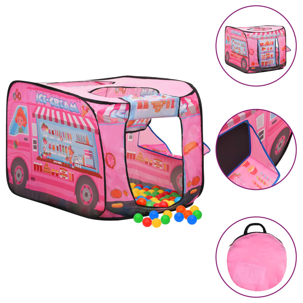 Tente de jeu pour enfants avec 250 balles 70x112x70 cm rose