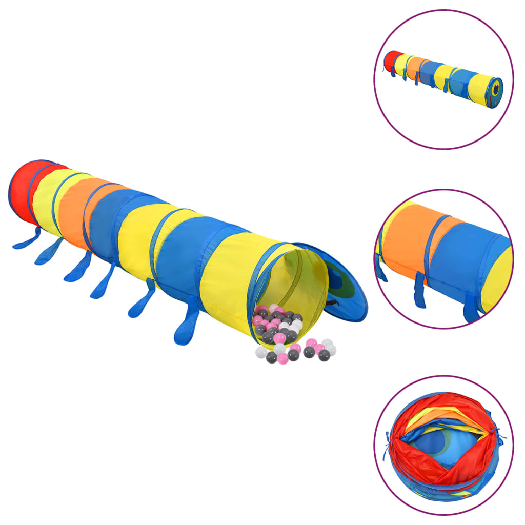 Tunnel de jeu pour enfants avec 250 balles 245 cm polyester