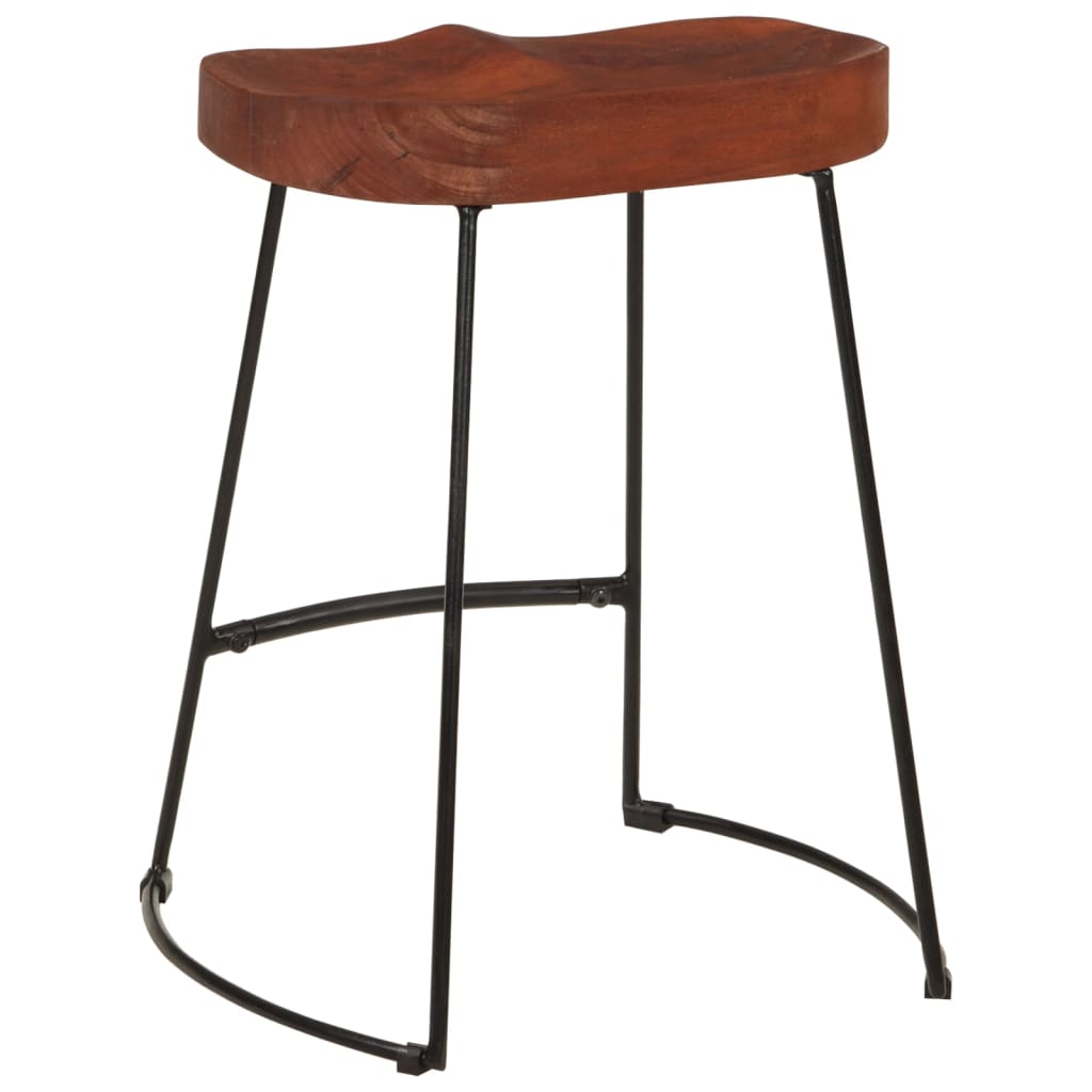 Tabourets de bar Gavin 2 pcs en bois de manguier massif