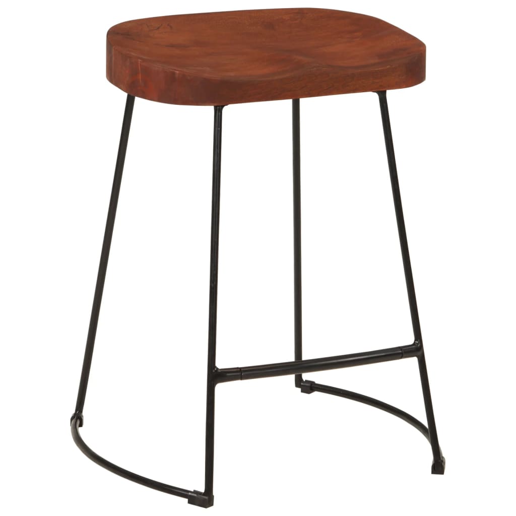 Tabourets de bar Gavin 2 pcs en bois de manguier massif