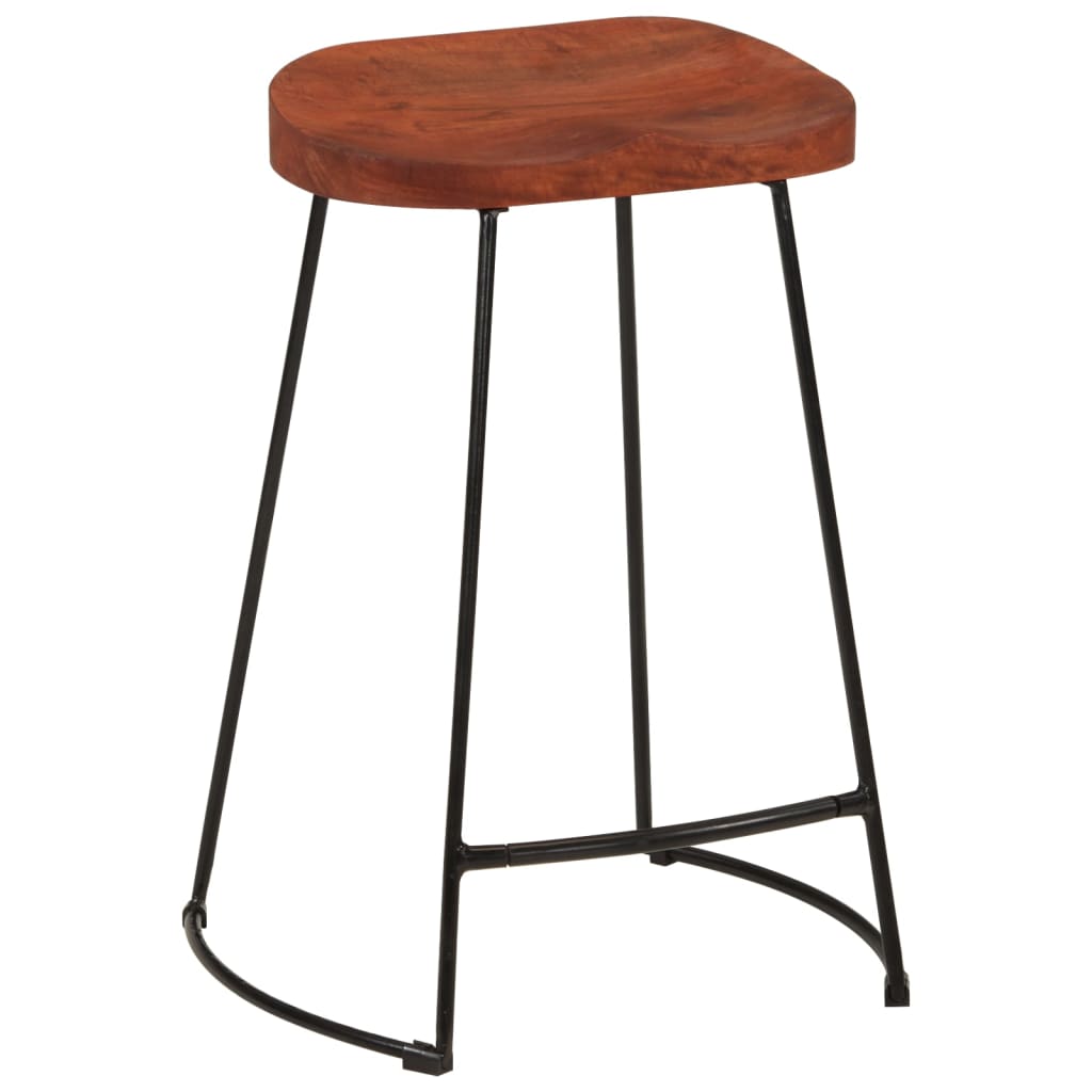 Tabourets de bar Gavin 2 pcs en bois de manguier massif