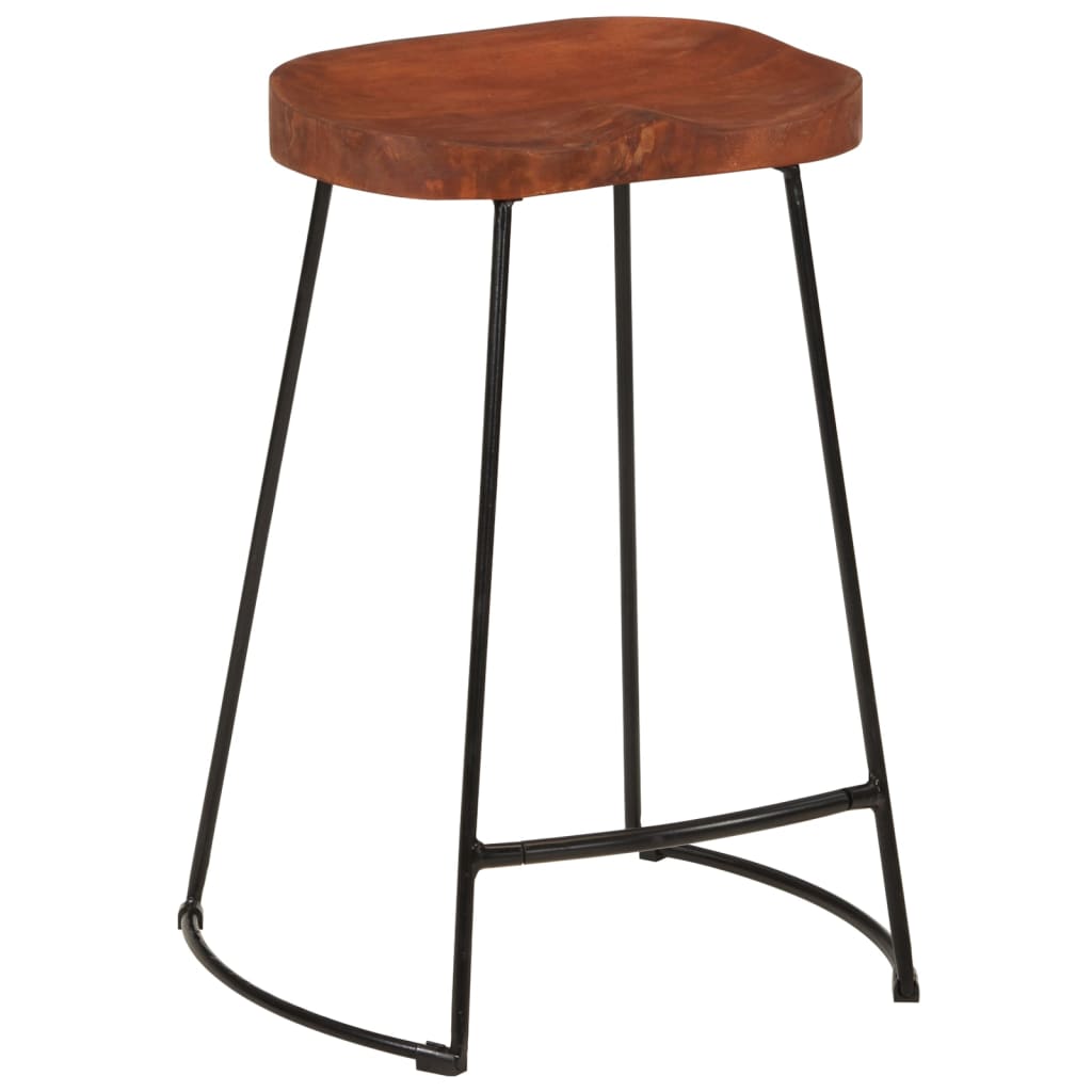 Tabourets de bar Gavin 2 pcs en bois de manguier massif