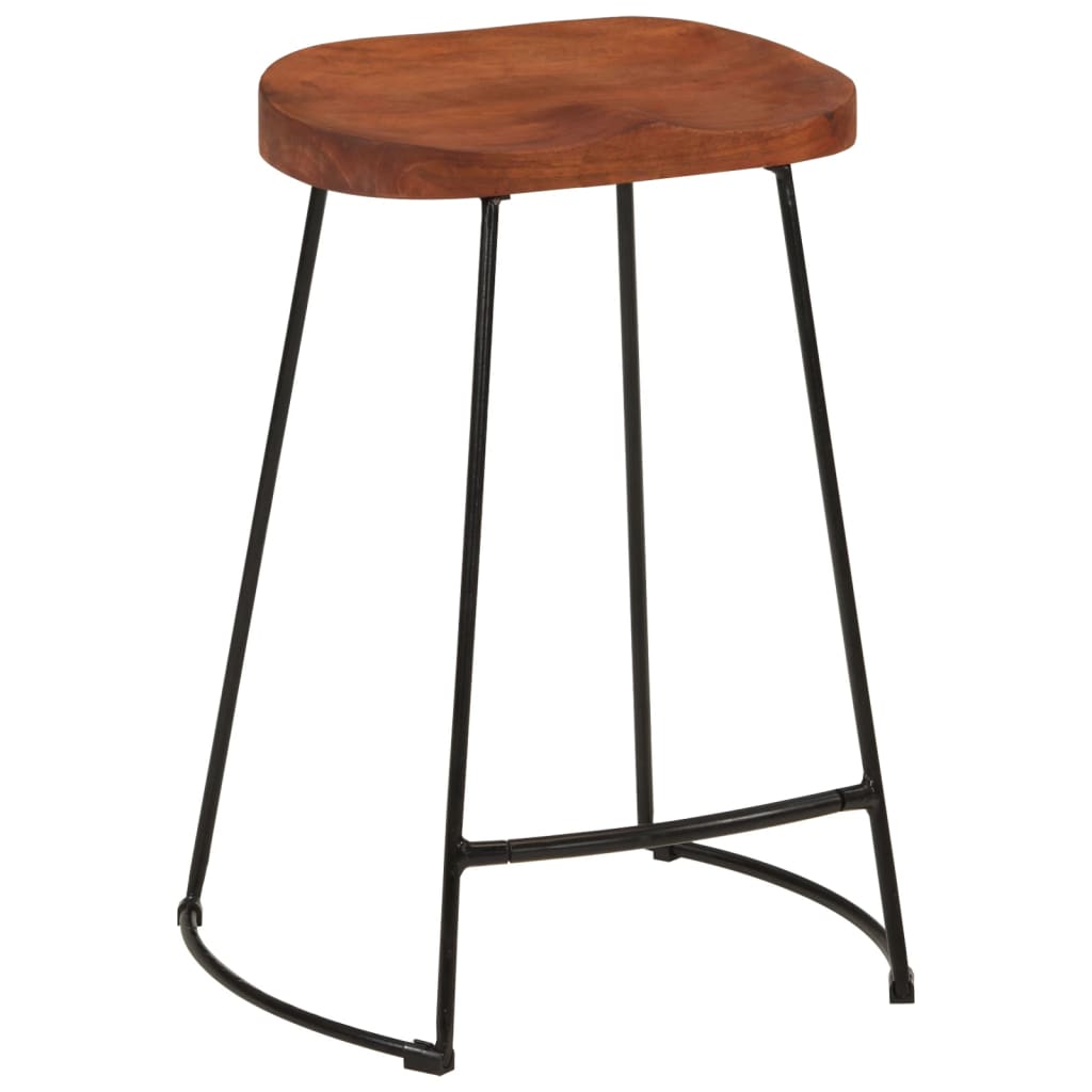 Tabourets de bar Gavin 2 pcs en bois de manguier massif