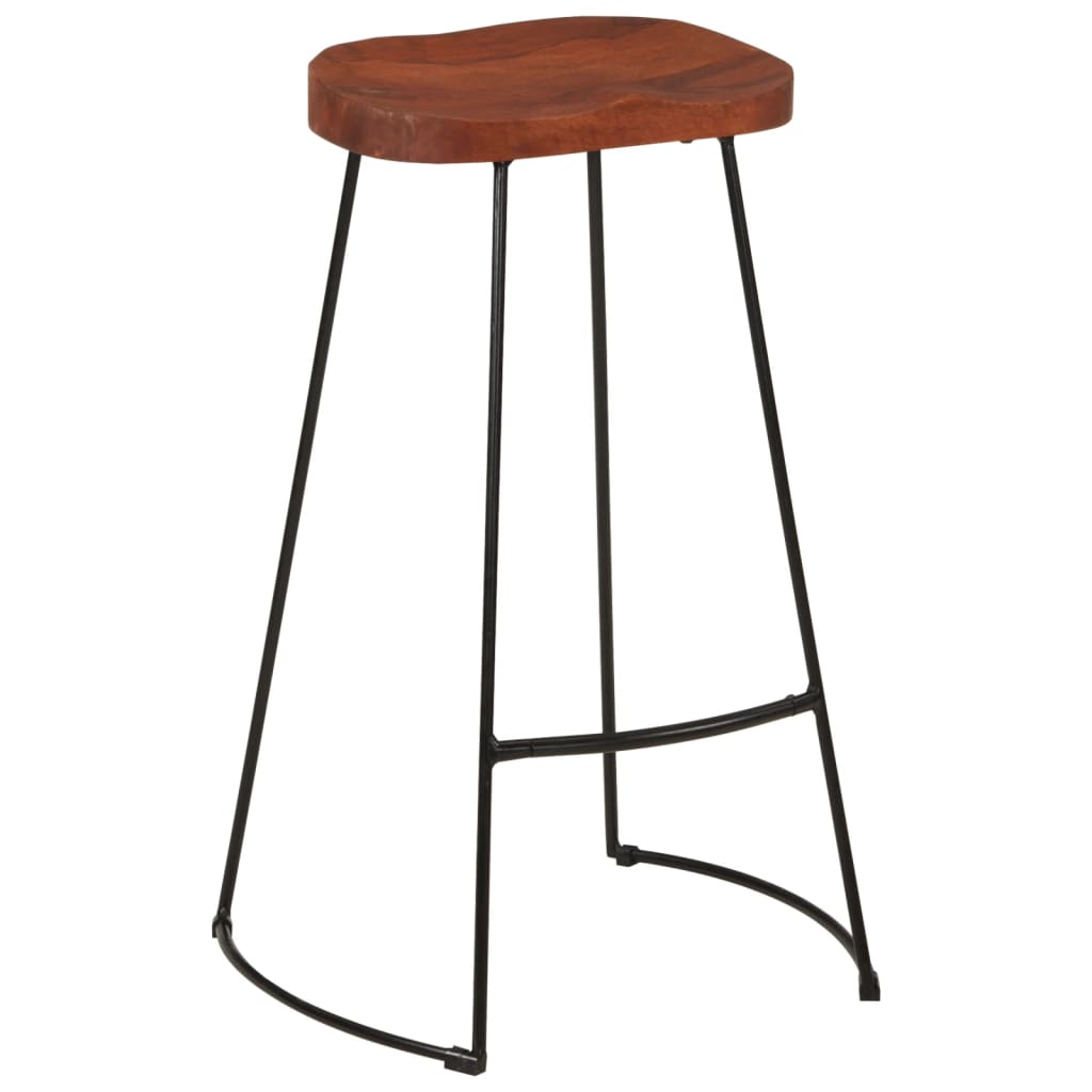 Tabourets de bar Gavin 2 pcs en bois de manguier massif