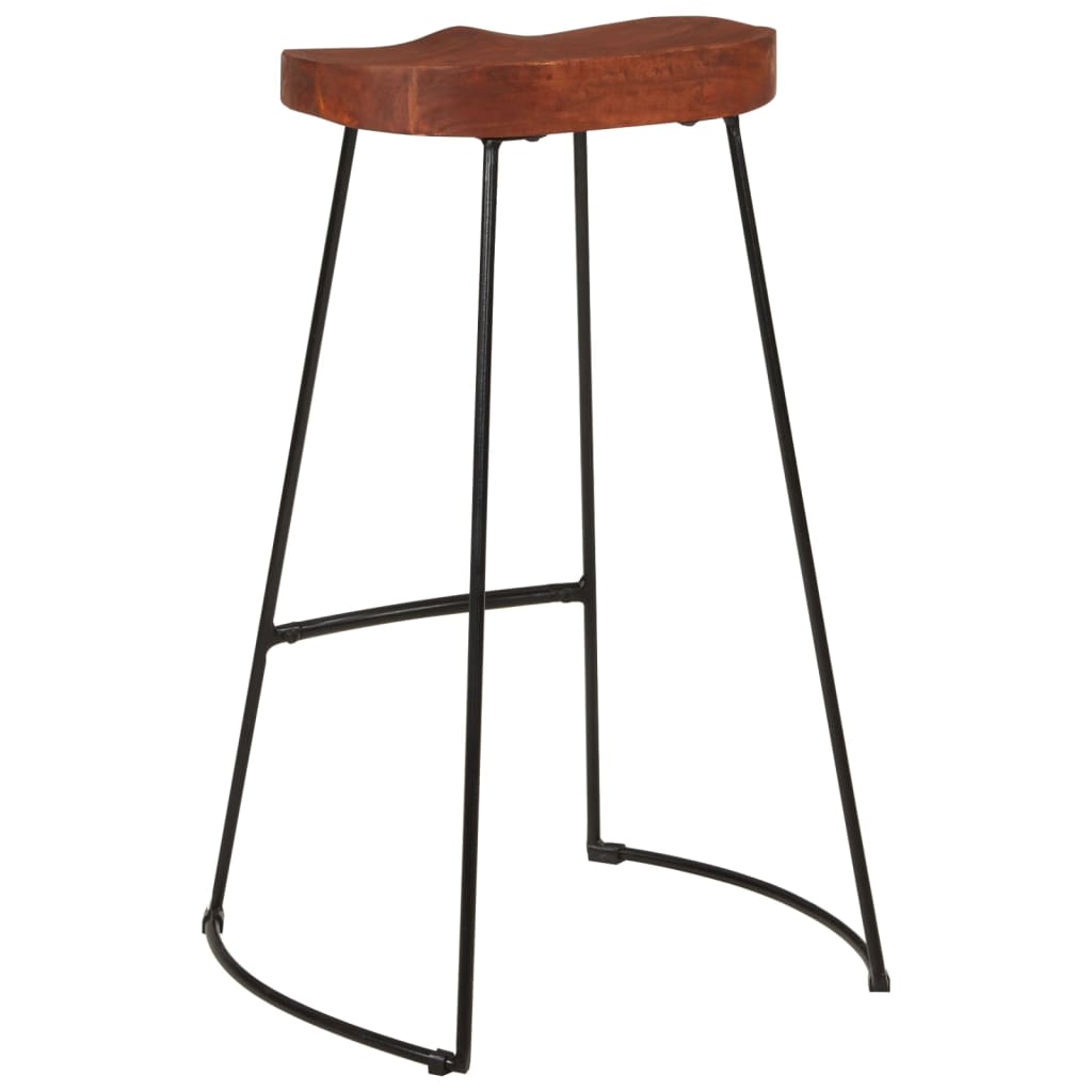 Tabourets de bar Gavin 2 pcs en bois de manguier massif