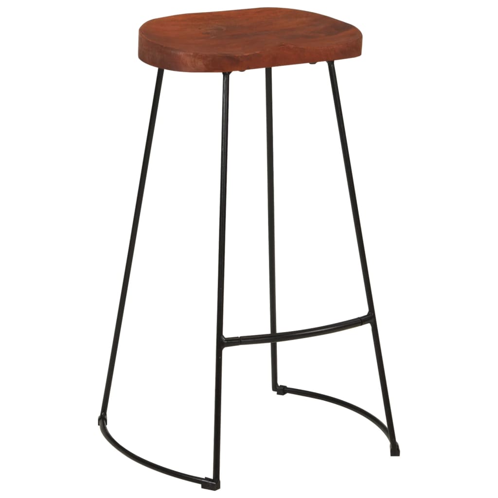 Tabourets de bar Gavin 2 pcs en bois de manguier massif