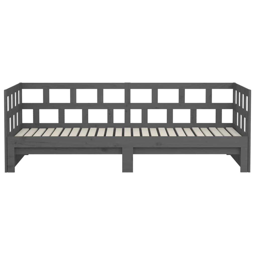 Slaapbank uitschuifbaar massief grenenhout 2x(90x190) cm