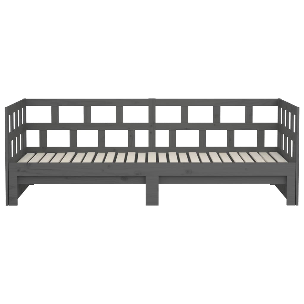 Slaapbank uitschuifbaar massief grenenhout 2x(90x190) cm