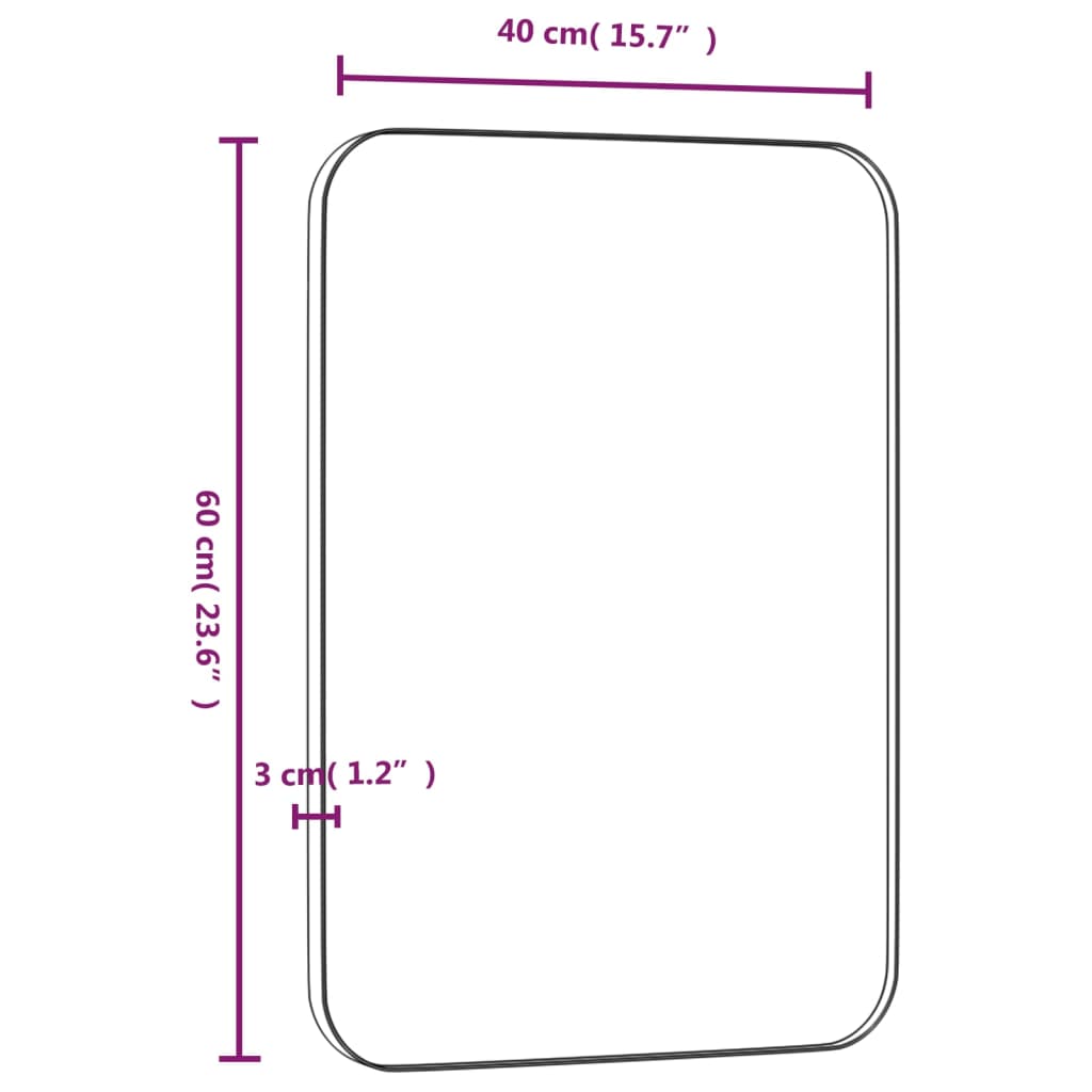 Spiegel wandgemonteerd 40x60 cm rechthoek