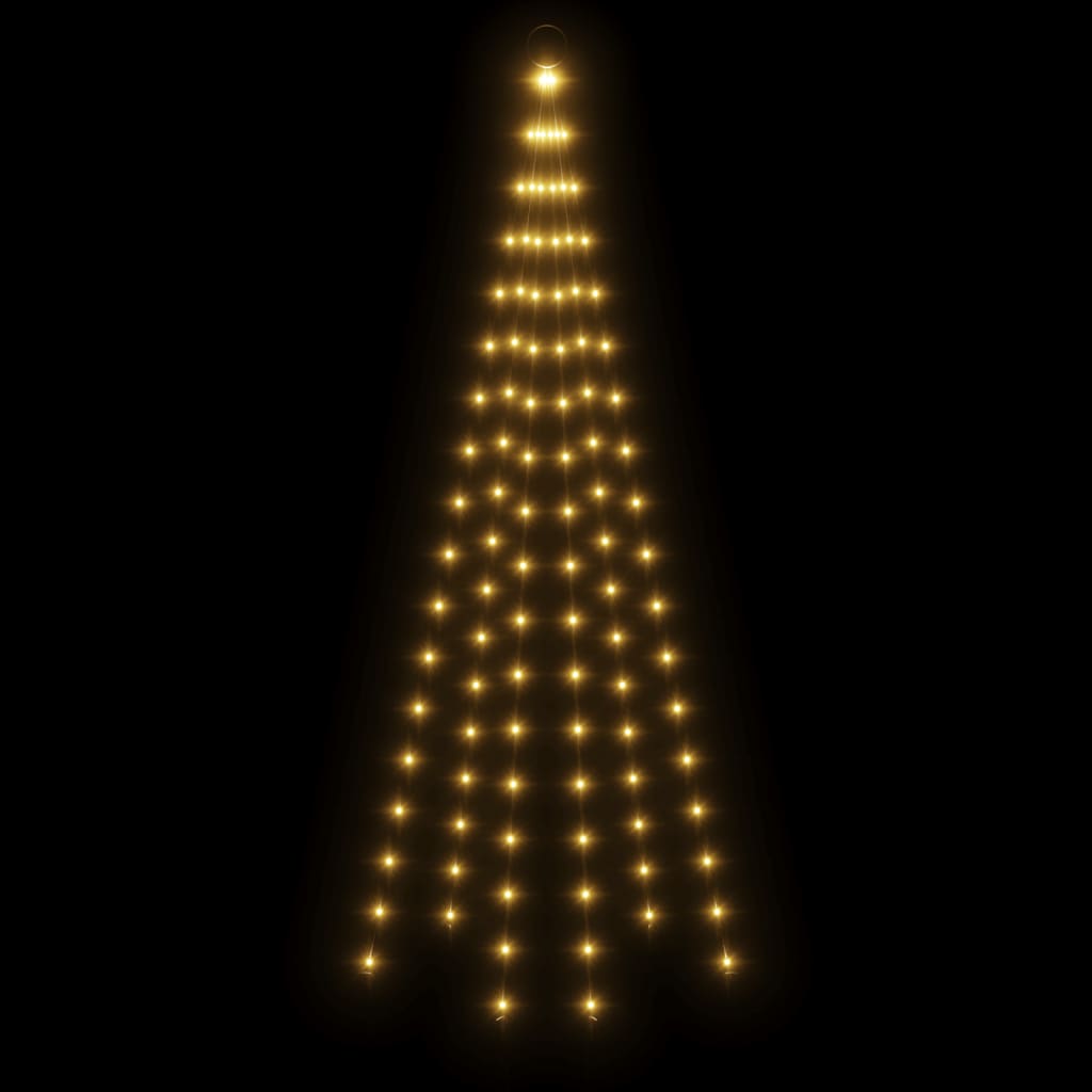 Vlaggenmast kerstboom 732 LED's koudwit 500 cm