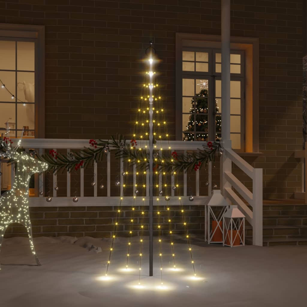 Vlaggenmast kerstboom 732 LED's koudwit 500 cm