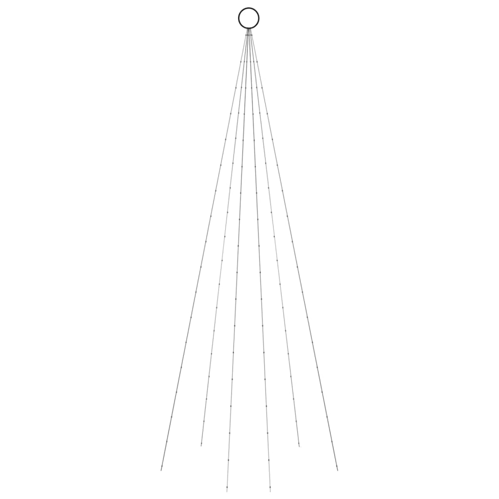 Vlaggenmast kerstboom 732 LED's koudwit 500 cm