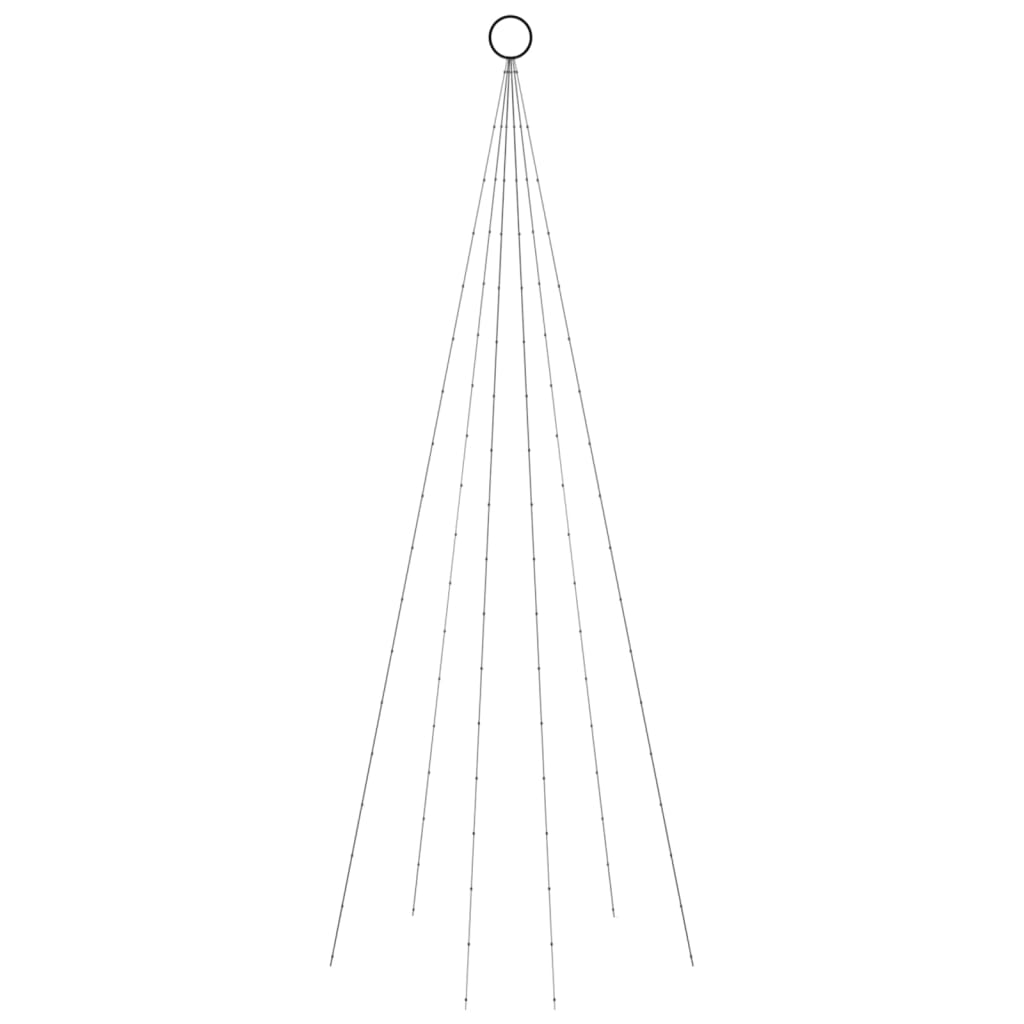 Vlaggenmast kerstboom 732 LED's koudwit 500 cm