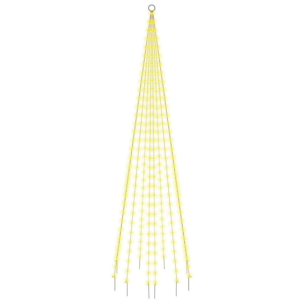 Vlaggenmast kerstboom 732 LED's koudwit 500 cm