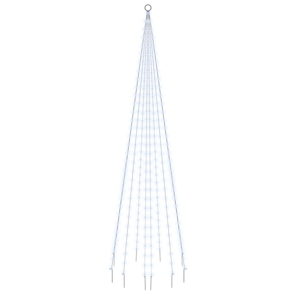 Vlaggenmast kerstboom 732 LED's koudwit 500 cm