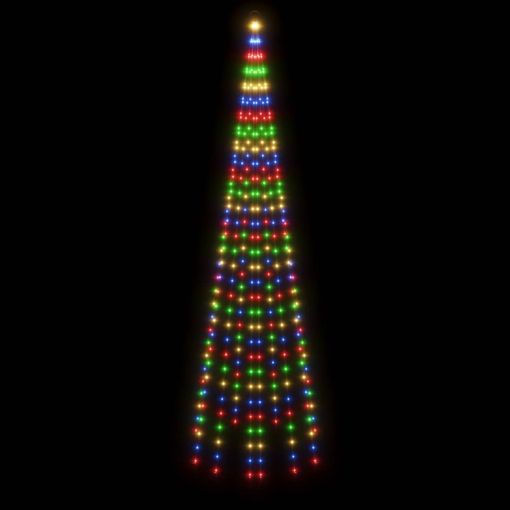 Vlaggenmast kerstboom 732 LED's koudwit 500 cm