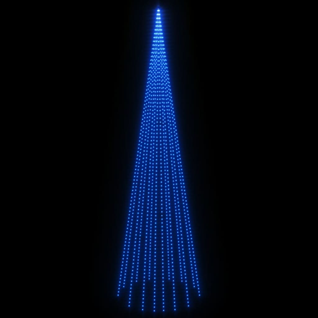 Vlaggenmast kerstboom 732 LED's koudwit 500 cm