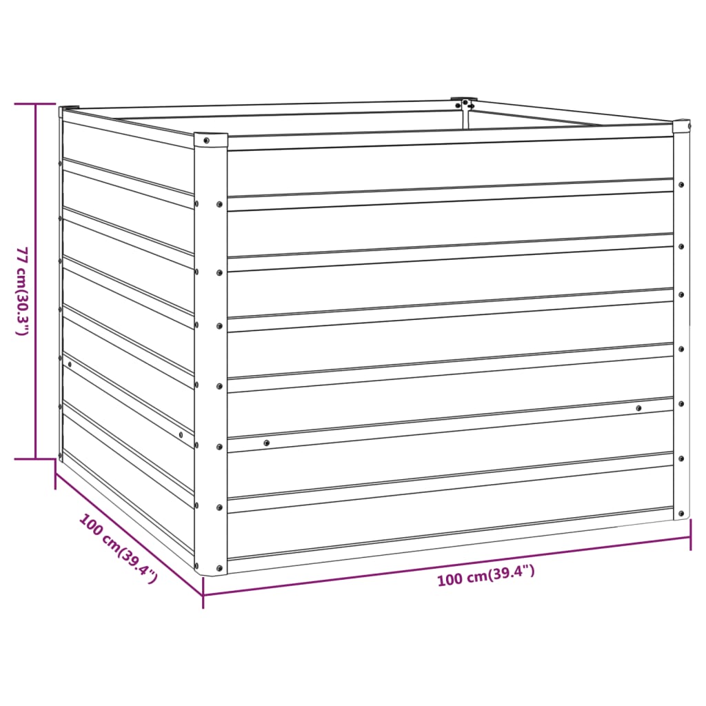 Plantenbak verhoogd 400x80x77 cm cortenstaal roestig