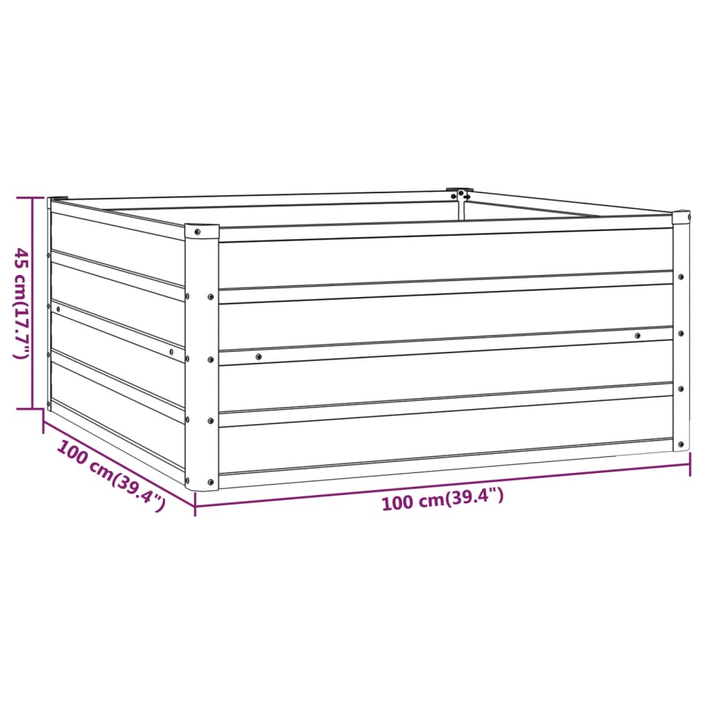 Plantenbak verhoogd 240x80x77 cm cortenstaal roestig