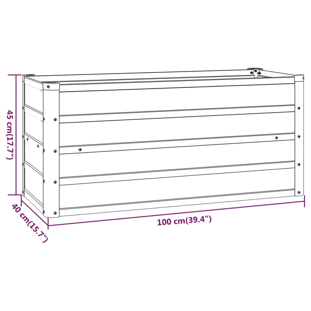 Plantenbak verhoogd 240x80x77 cm cortenstaal roestig