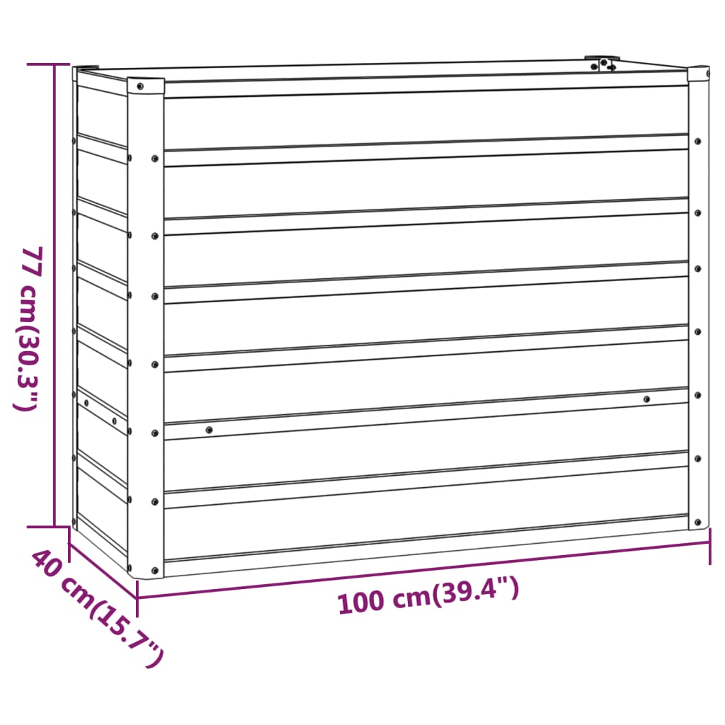 Plantenbak verhoogd 240x80x77 cm cortenstaal roestig