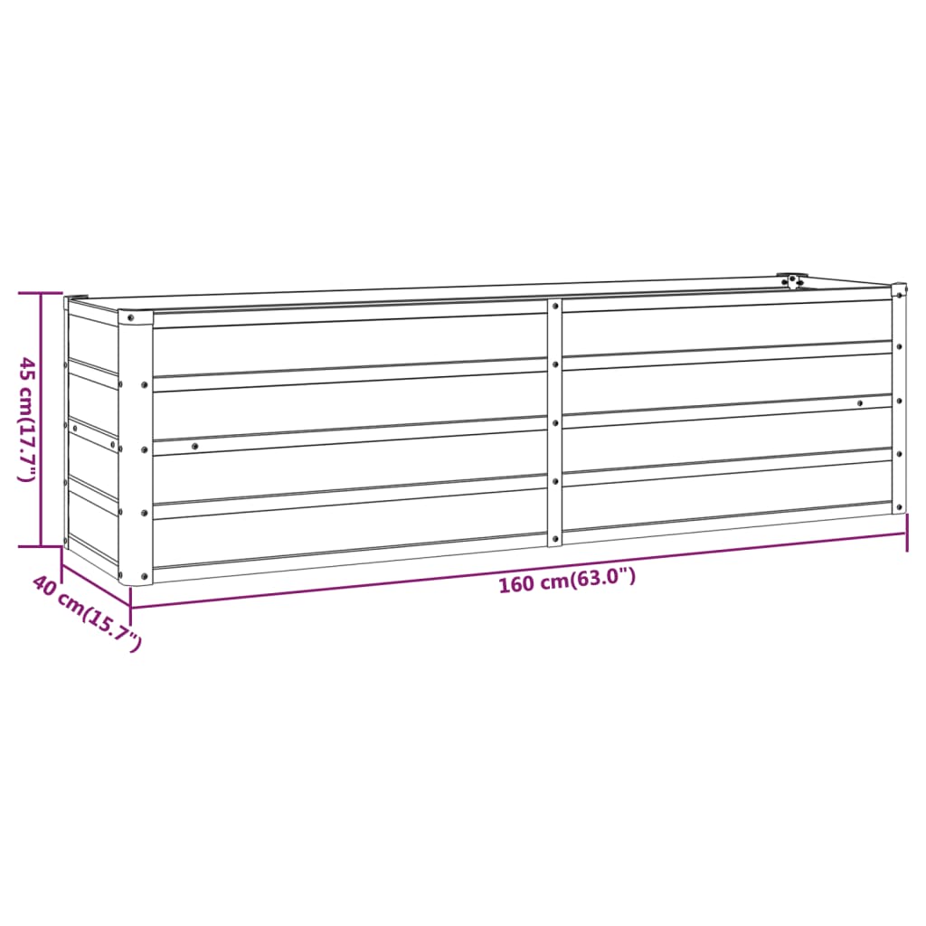 Plantenbak verhoogd 240x80x77 cm cortenstaal roestig