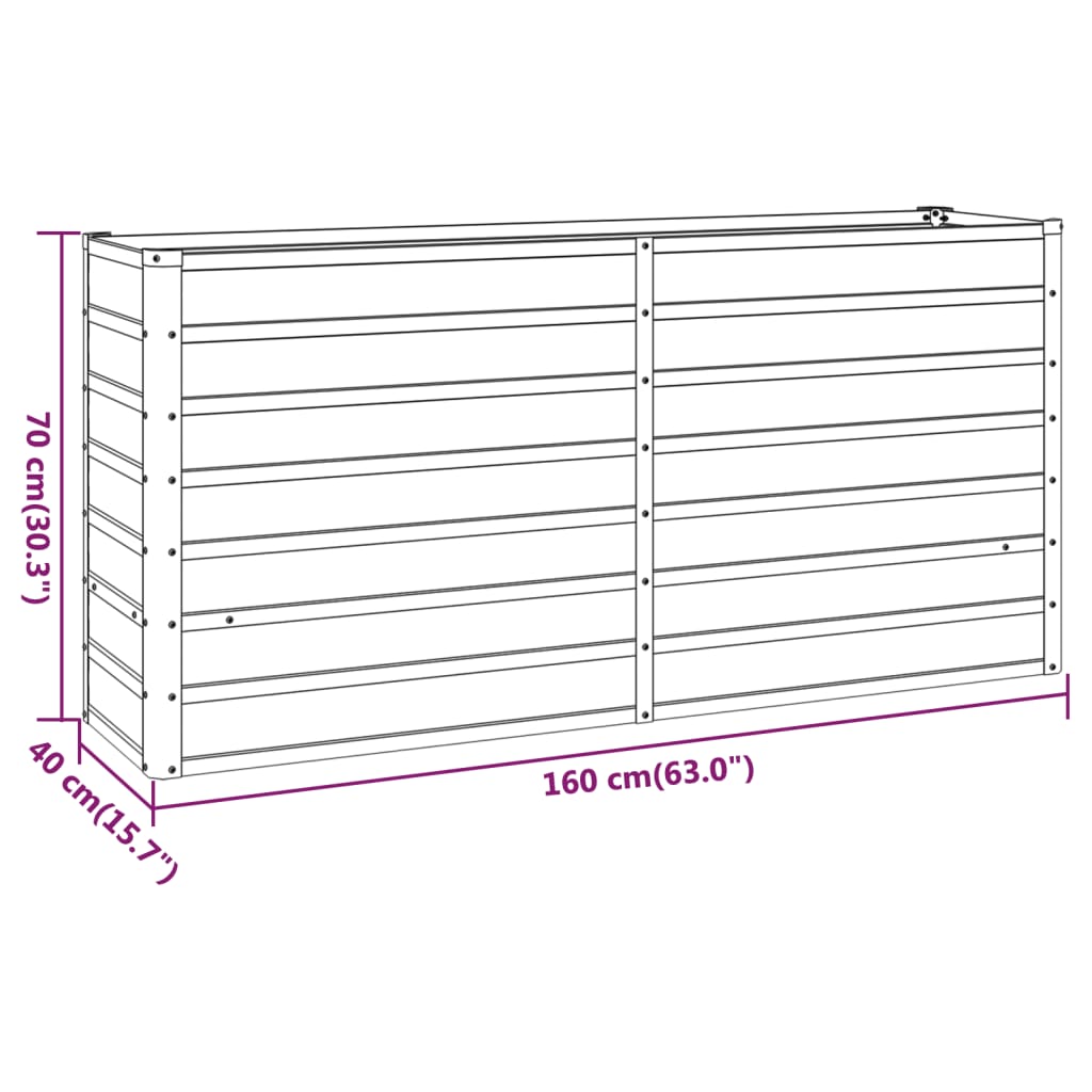 Plantenbak verhoogd 400x80x77 cm cortenstaal roestig