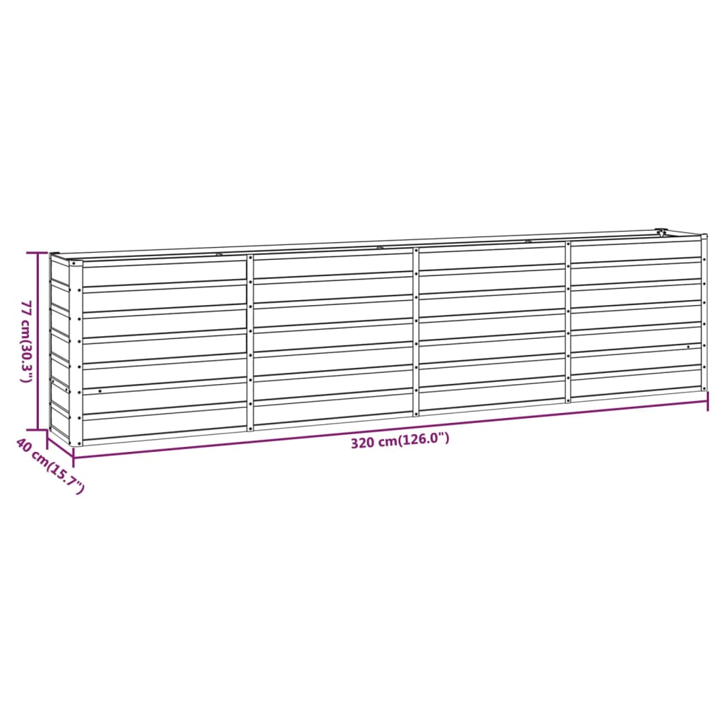 Plantenbak verhoogd 400x80x77 cm cortenstaal roestig