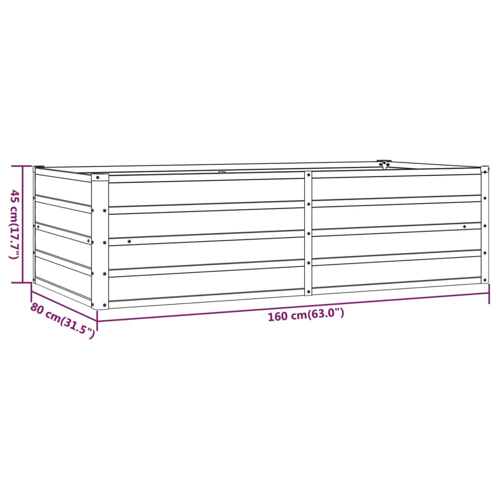 Plantenbak verhoogd 240x80x77 cm cortenstaal roestig