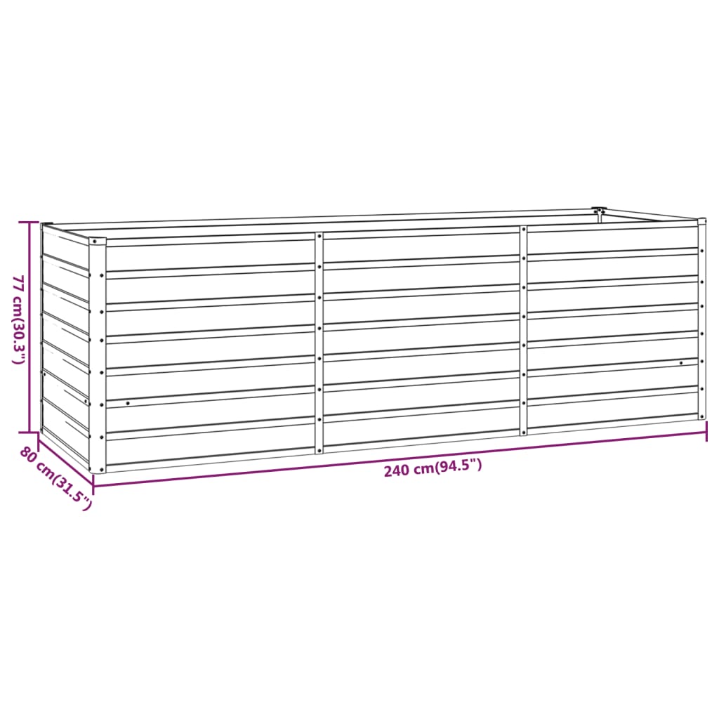 Plantenbak verhoogd 400x80x77 cm cortenstaal roestig