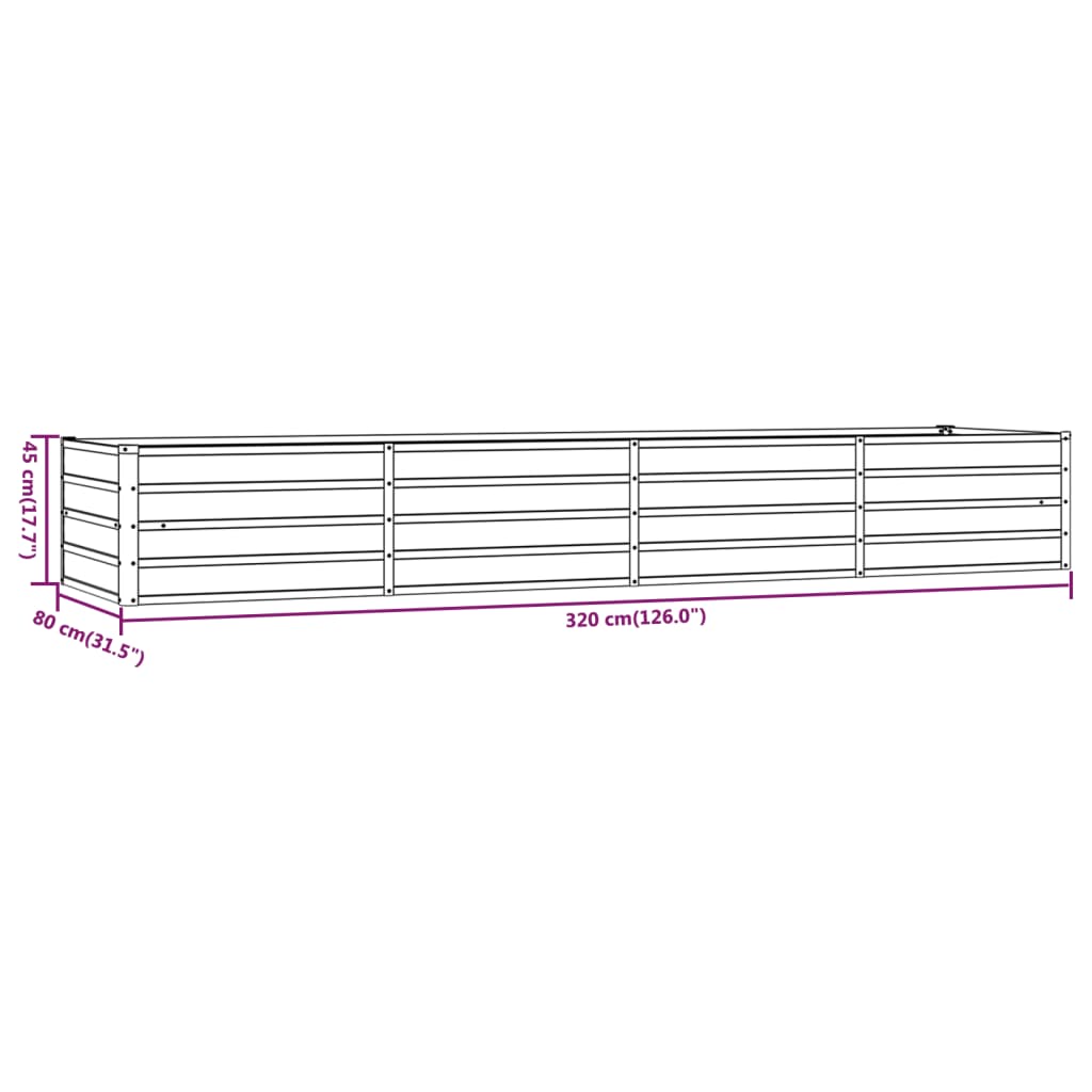 Plantenbak verhoogd 400x80x77 cm cortenstaal roestig