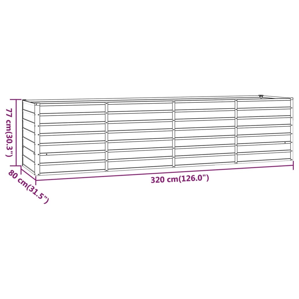 Plantenbak verhoogd 240x80x77 cm cortenstaal roestig