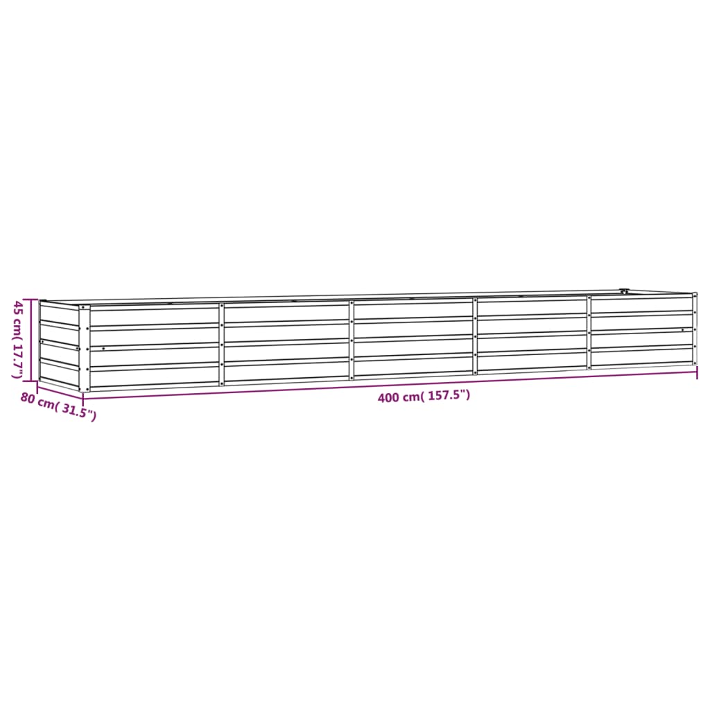 Plantenbak verhoogd 240x80x77 cm cortenstaal roestig