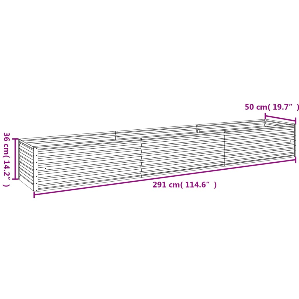 Plantenbak verhoogd 482x100x36 cm cortenstaal