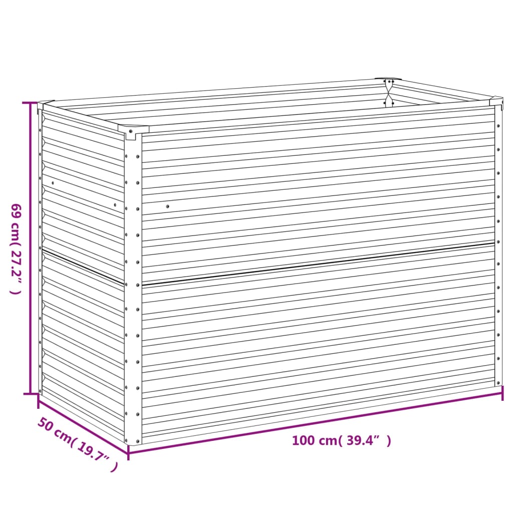 Plantenbak verhoogd 482x100x36 cm cortenstaal