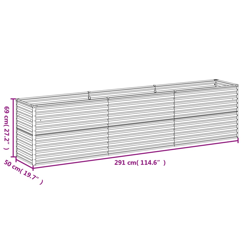 Plantenbak verhoogd 1150x100x36 cm cortenstaal