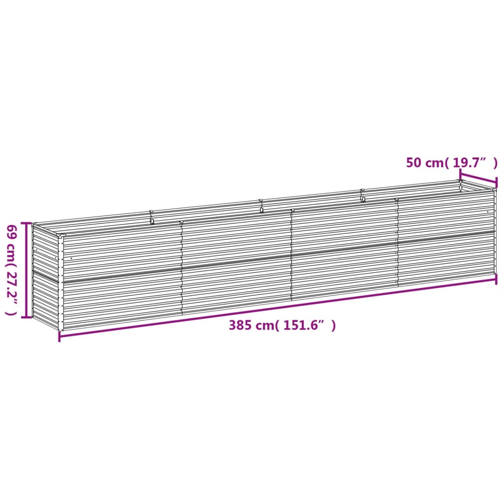 Plantenbak verhoogd 1150x100x36 cm cortenstaal