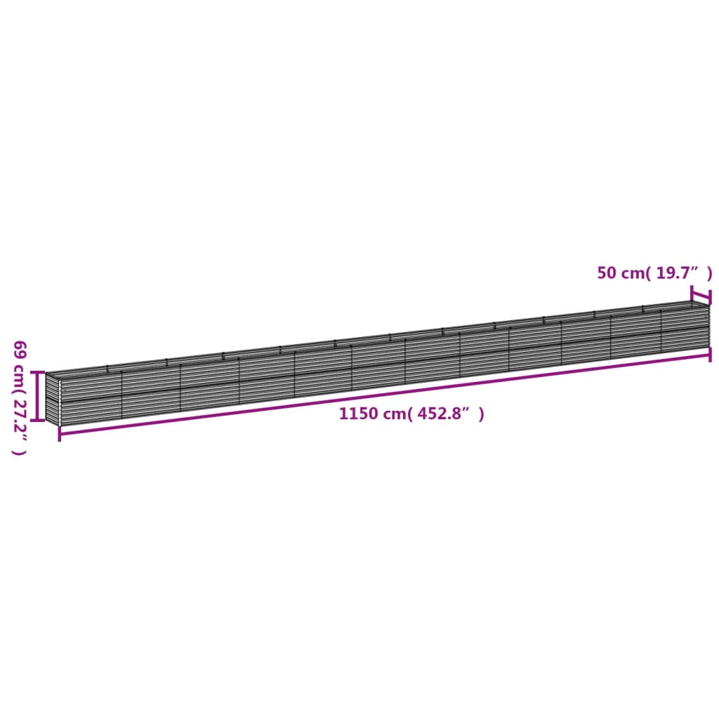 Plantenbak verhoogd 1150x100x36 cm cortenstaal