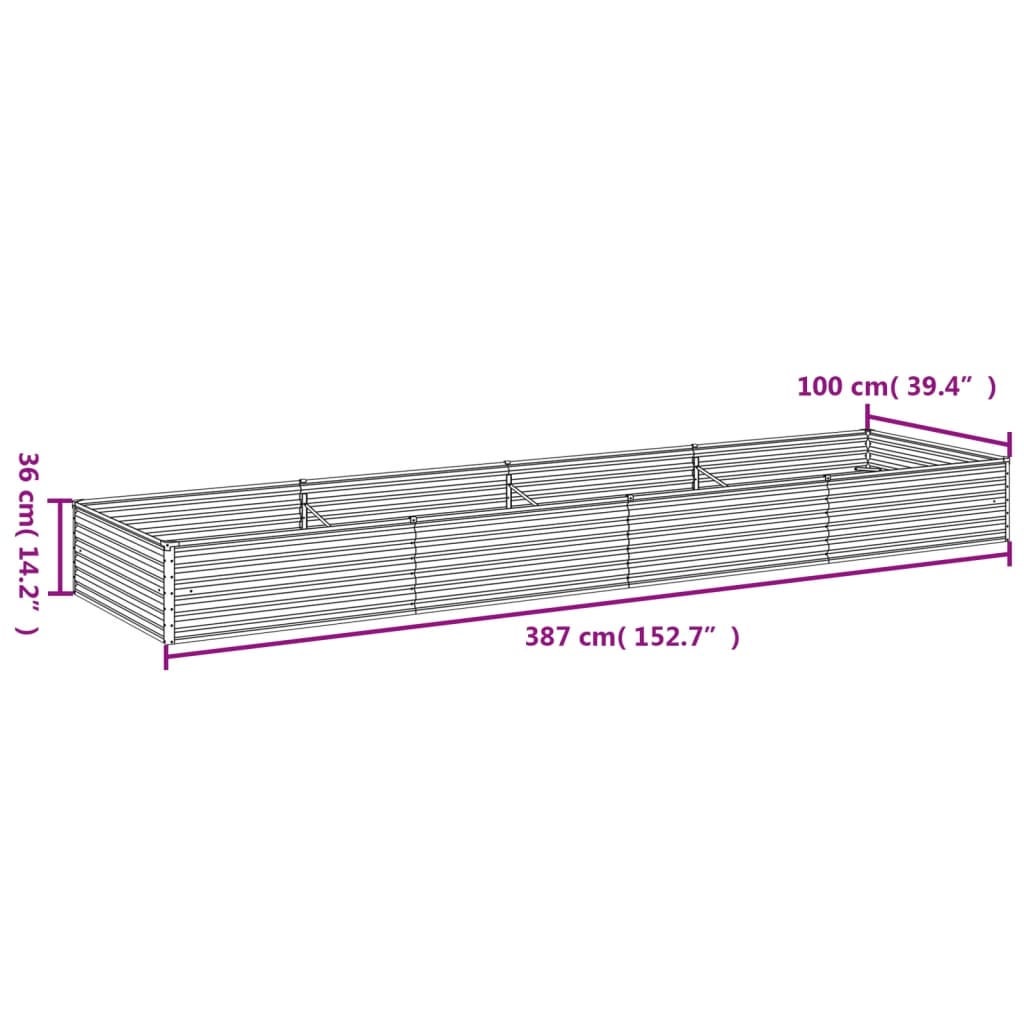 Plantenbak verhoogd 482x100x36 cm cortenstaal