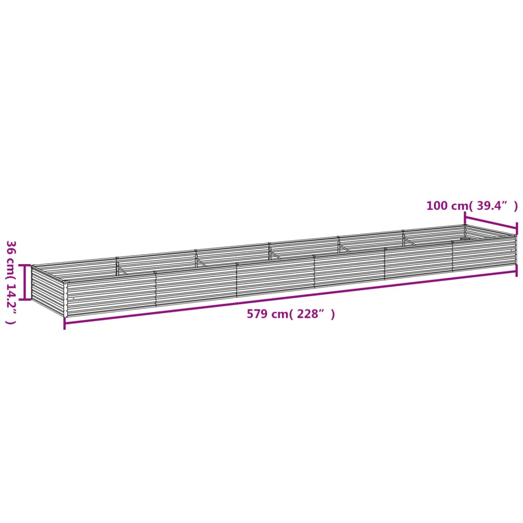 Plantenbak verhoogd 482x100x36 cm cortenstaal