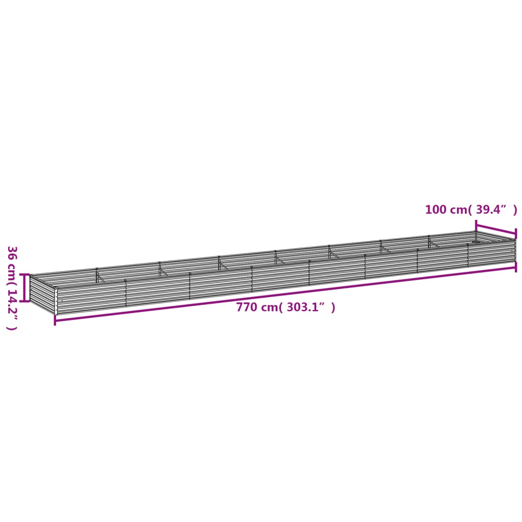 Plantenbak verhoogd 482x100x36 cm cortenstaal