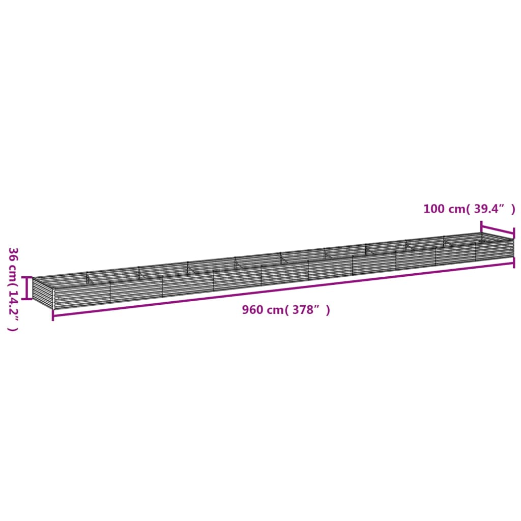 Plantenbak verhoogd 1150x100x36 cm cortenstaal