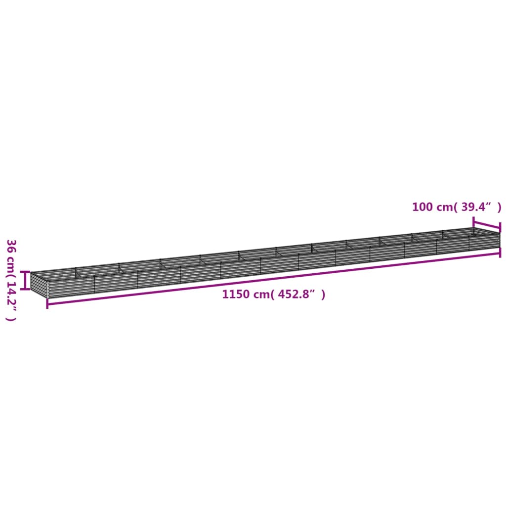 Plantenbak verhoogd 1150x100x36 cm cortenstaal