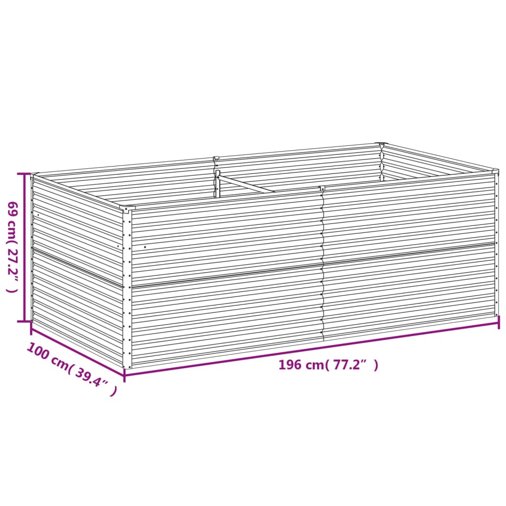 Plantenbak verhoogd 482x100x36 cm cortenstaal