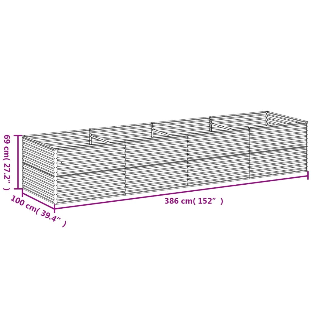 Plantenbak verhoogd 482x100x36 cm cortenstaal