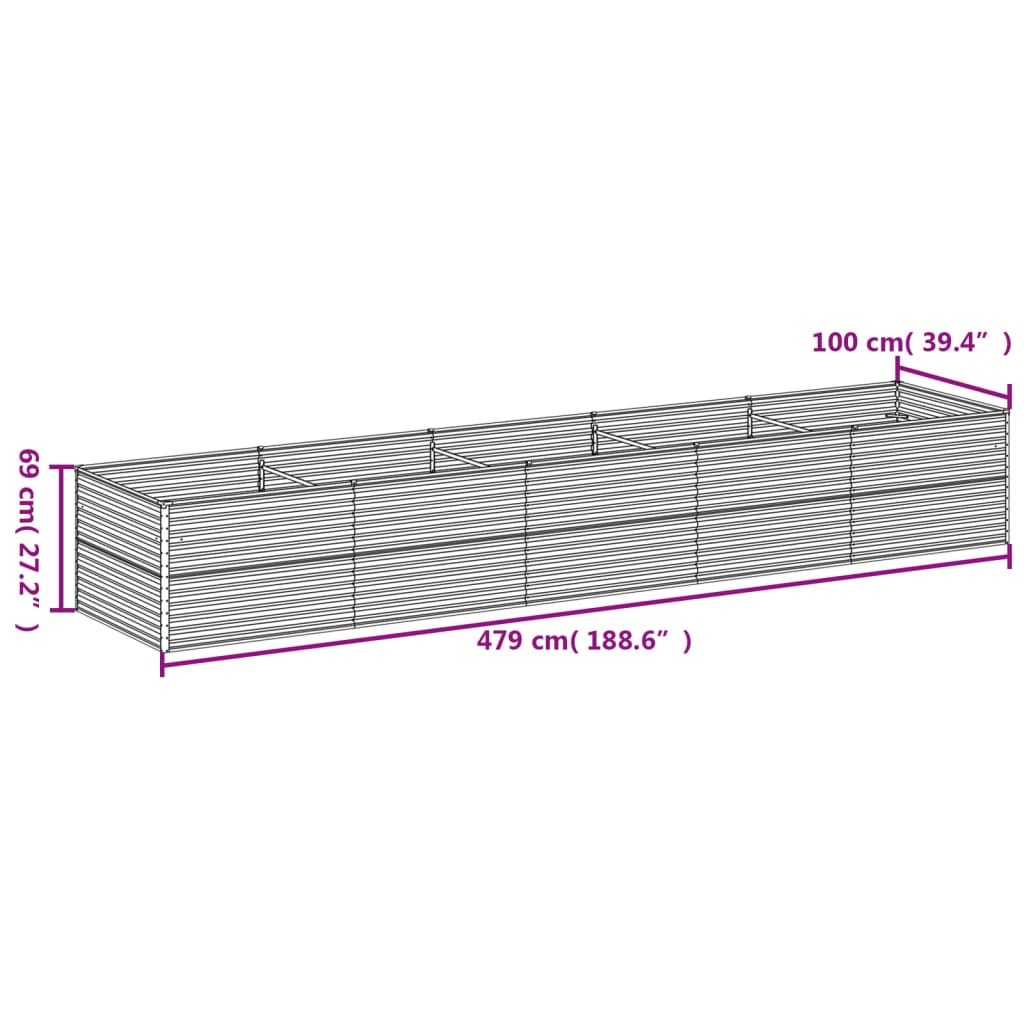 Plantenbak verhoogd 482x100x36 cm cortenstaal