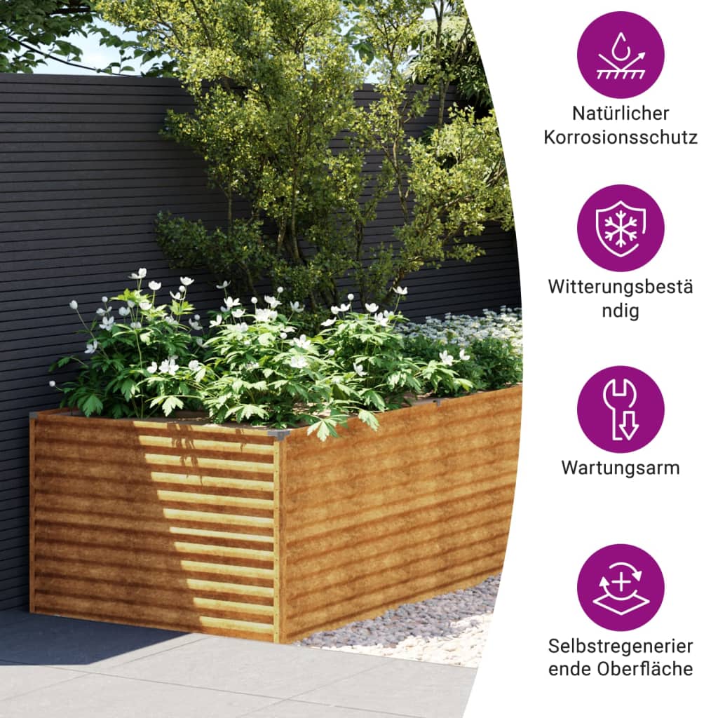 Plantenbak verhoogd 482x100x36 cm cortenstaal