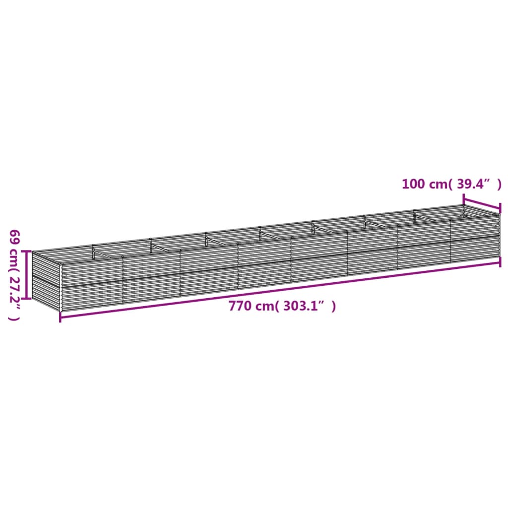 Plantenbak verhoogd 1150x100x36 cm cortenstaal