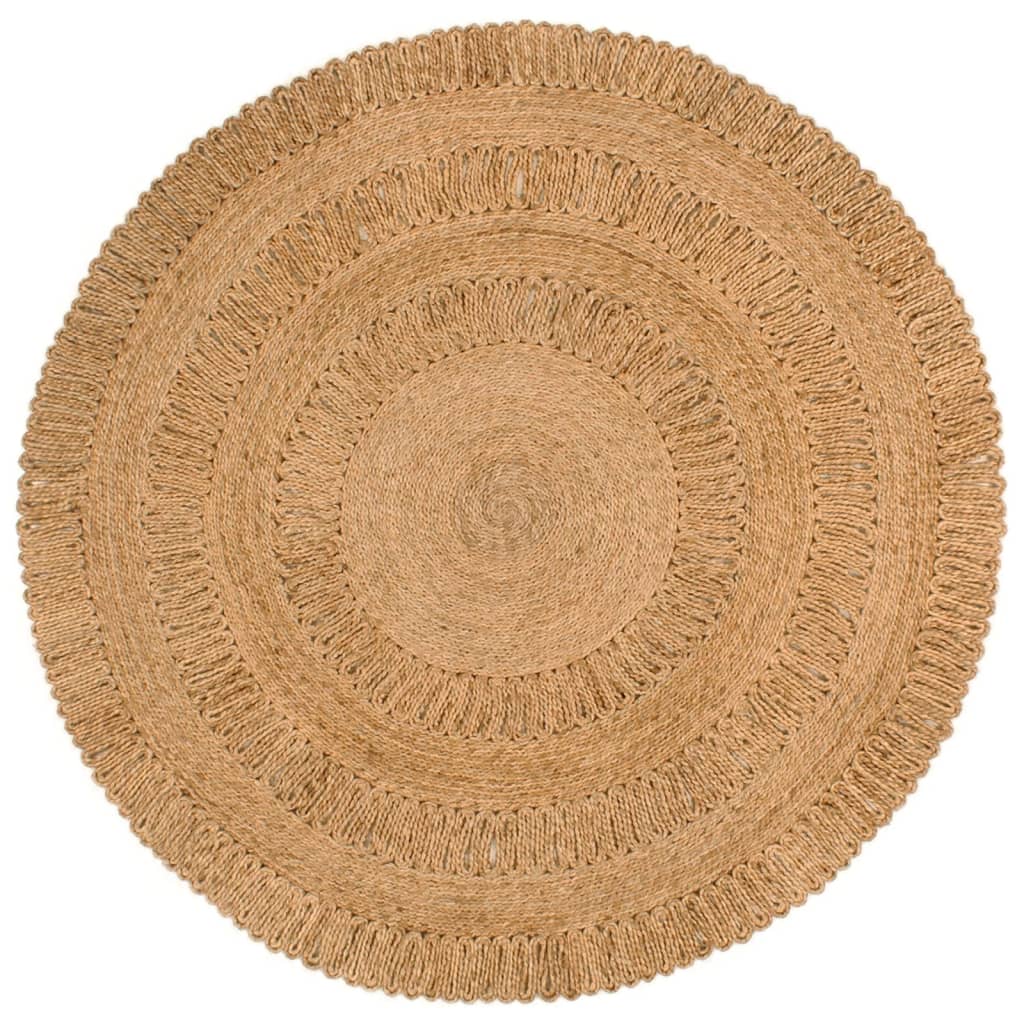 Tapijt rond 120 cm gevlochten jute